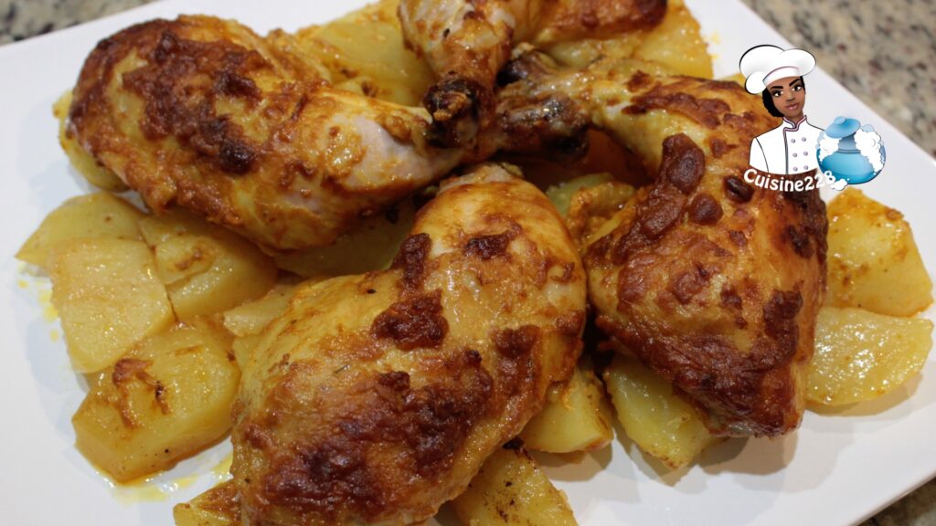 Cuisse de poulet et pommes de terre à la moutarde au four - Cuisine228